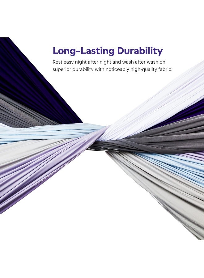 Purple Grey SoftStretch Sheets, Full, Mattress Sheets, Bamboo Sheets, Moisture-Wicking, Stormy Grey - Image 5